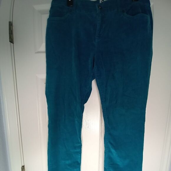 SO 15 Teal Corduroy Full Length Pockets Zipper Women’s Skinny Jeans - Picture 4 of 6